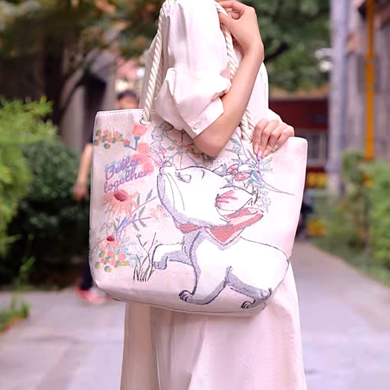 復古田園 大容量卡通托特包