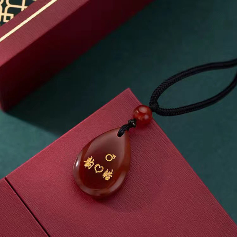 紅瑪瑙水滴款DIY情侶幸運項錬