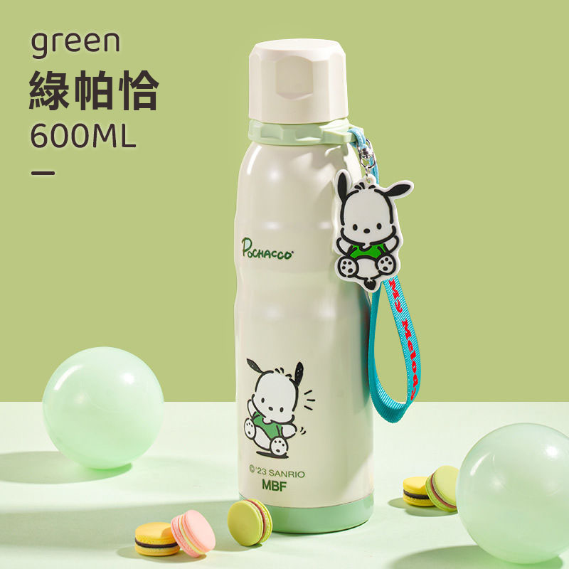 【沫緹甄選】三麗鷗萌愛凱蒂貓美樂蒂大容量600ml不鏽鋼保溫杯