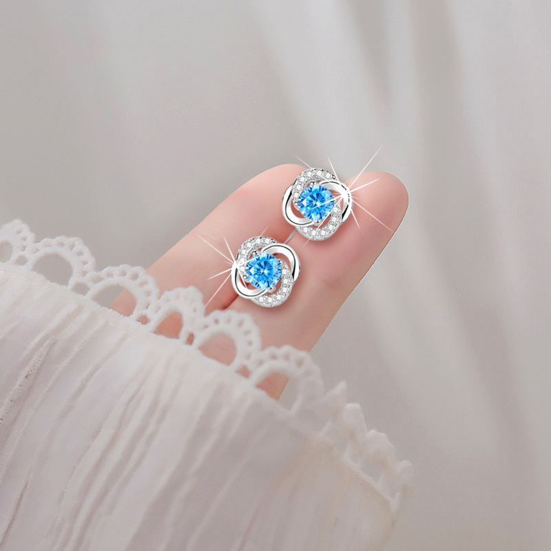 送禮佳品 輕奢璀璨純銀四葉草耳環