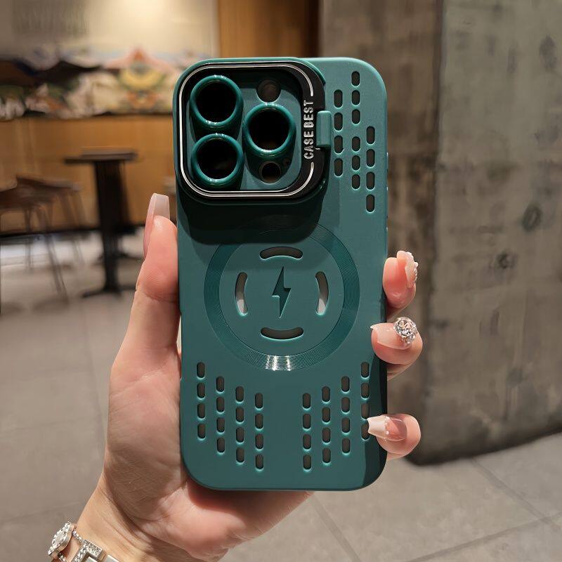 新款散熱鏤空點透氣磁吸蘋果保護殼