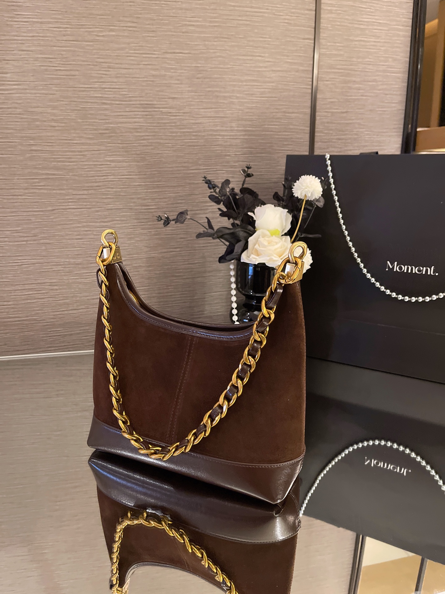 復古磨砂牛皮腋下包 通勤百搭斜肩包