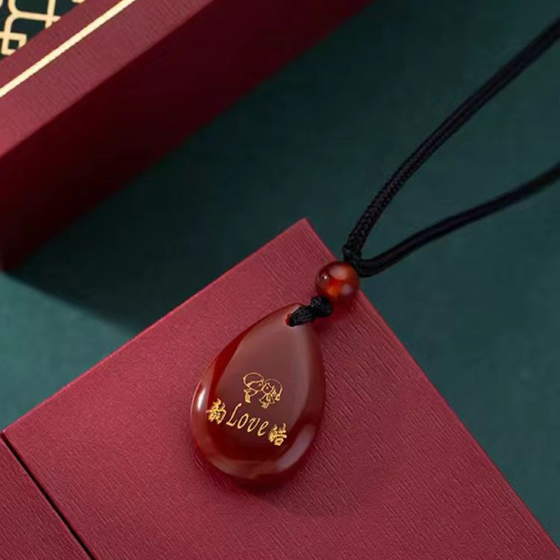 紅瑪瑙水滴款DIY情侶幸運項錬