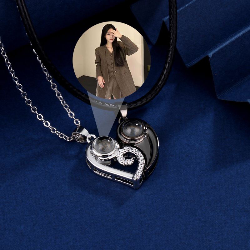 訂製款｜愛心拼接情侶項錬 DIY定製照片