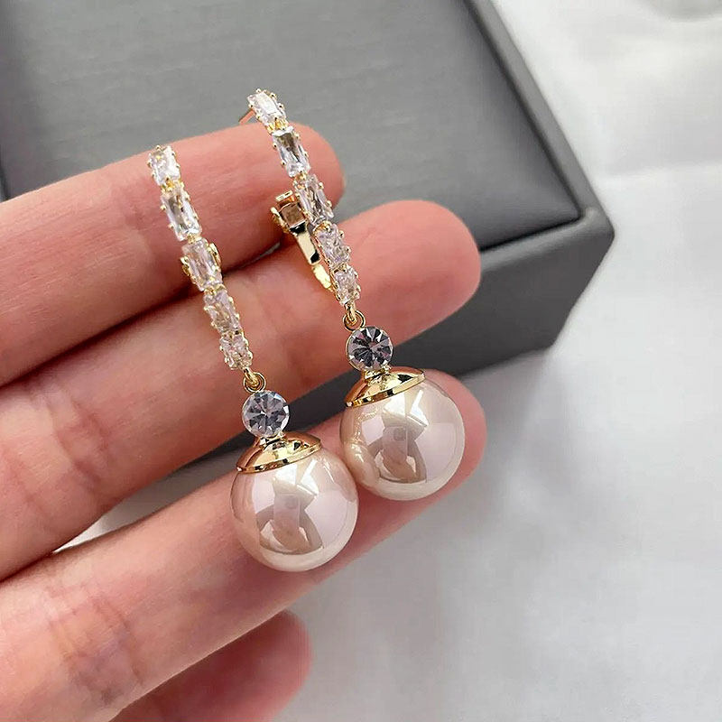 氣質百搭法式珍珠耳環