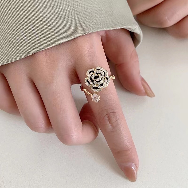 個性錬條滿鑽戒指【自由調節大小】ring 純銀戒指個人戒指女生戒指純銀