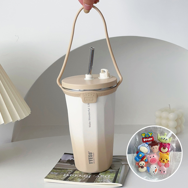 304食品級不鏽鋼咖啡杯 可伸縮吸管保溫杯