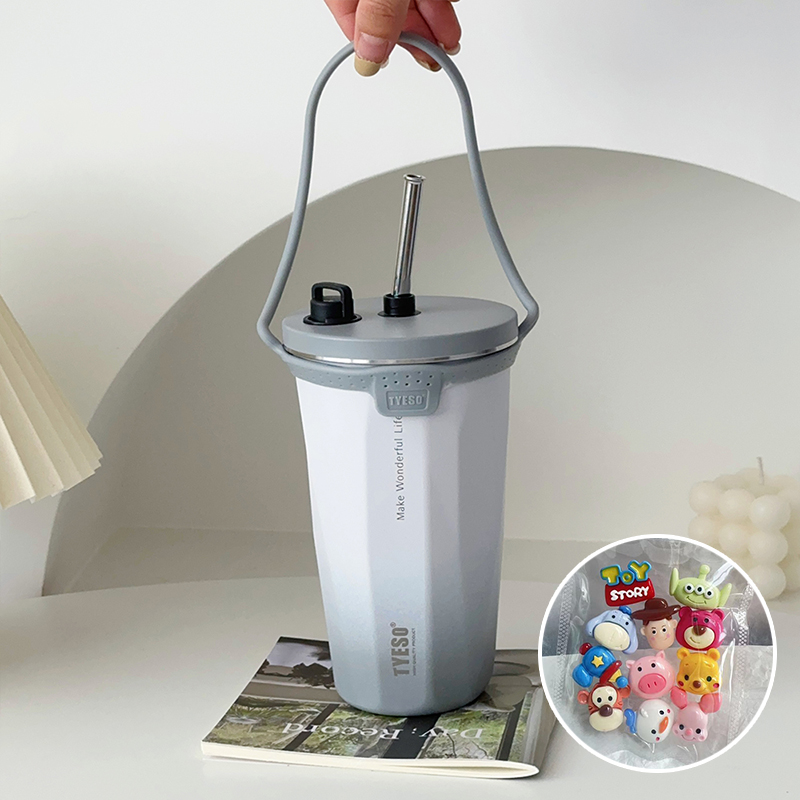 304食品級不鏽鋼咖啡杯 可伸縮吸管保溫杯