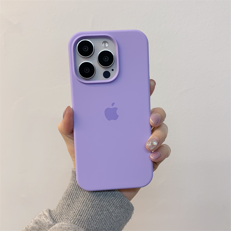 ins牛奶藍蘋果保護殼 液態硅膠簡約殼