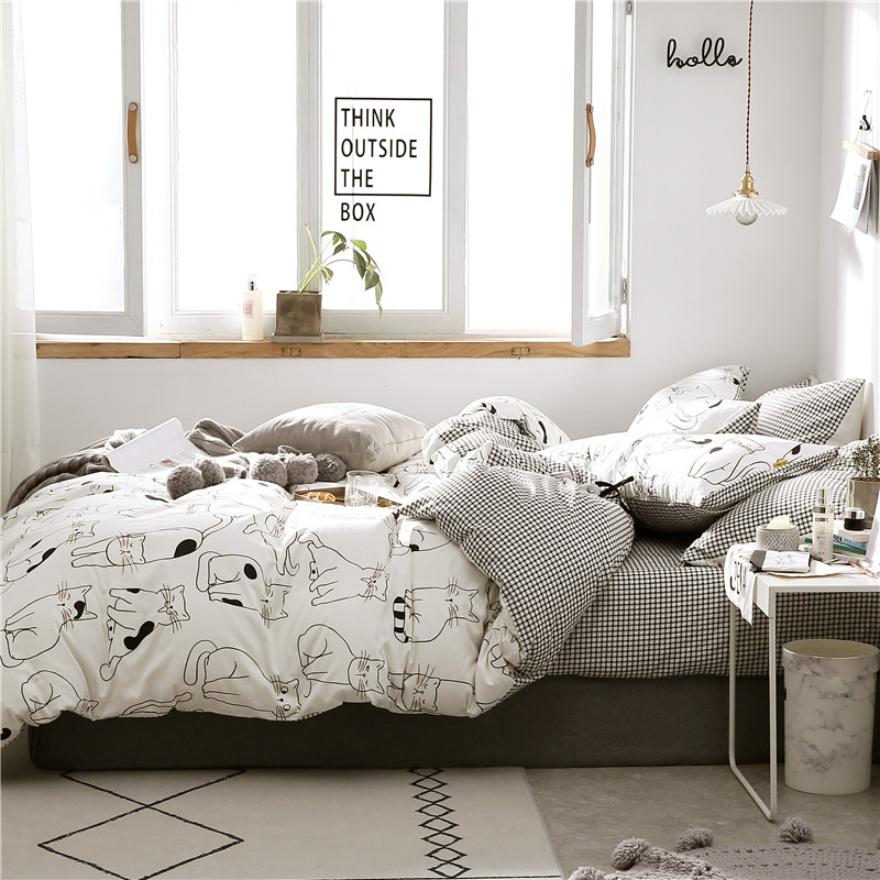 夏日清新貓咪 走進貓貓世界 100%精梳棉 三件組/四件組