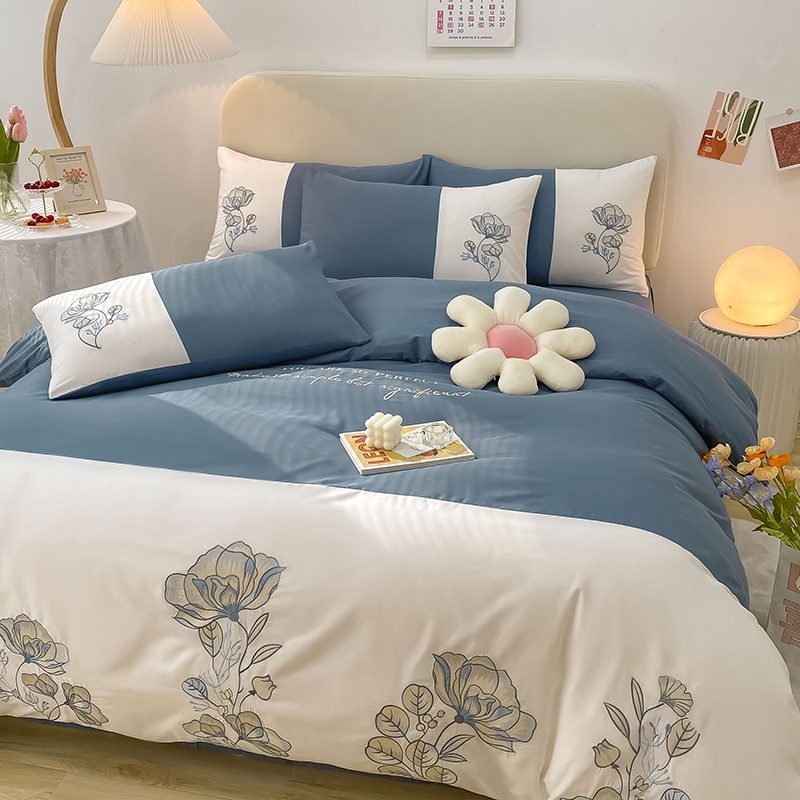 ins全棉四件套田園清新被套床上用品四季通用