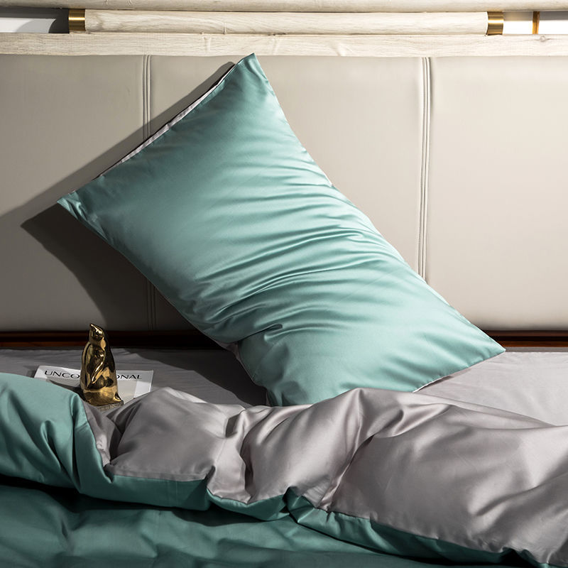 貢緞60s全棉枕套星際酒店品質母嬰級印染拼接色枕套