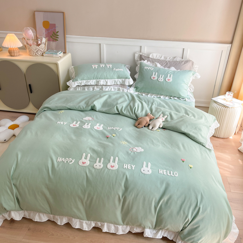 可愛兔兔的超療癒四季床品少女心四件組