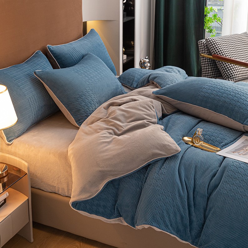 100%珊瑚絨 法蘭絨 擼貓感 3D立體雕花 盡顯高端奢華