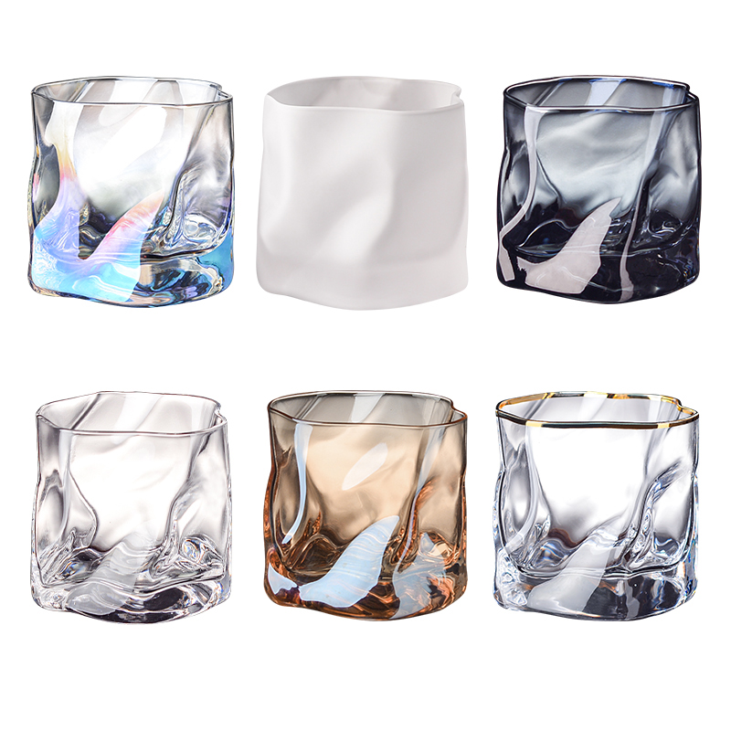 不規則 扭曲 金邊耐高溫玻璃杯