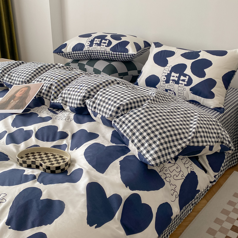 北歐ins風全棉四件組被套床包