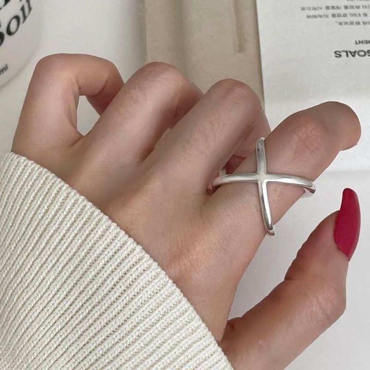 笑臉設計簡約ins風戒指