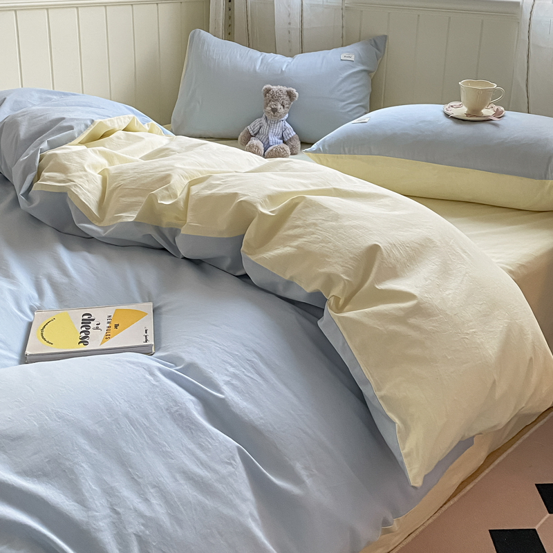 ins北歐風簡約純色床上四件組