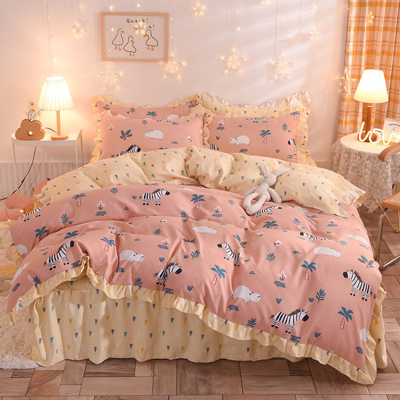 四季款純棉 格紋床裙  純色裙邊三件組/四件組