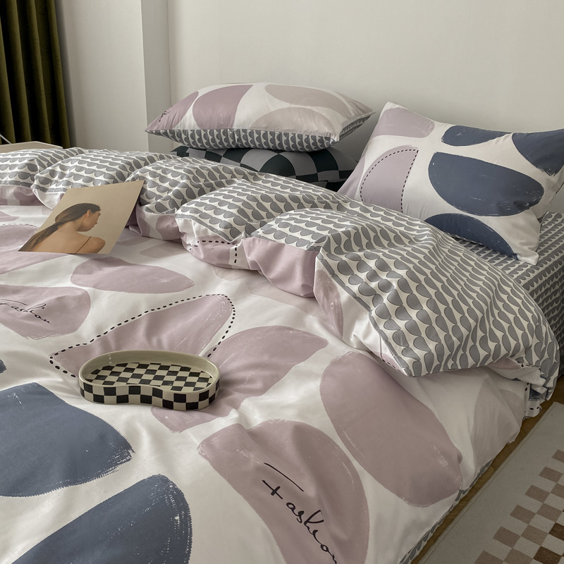 北歐ins風全棉四件組被套床包