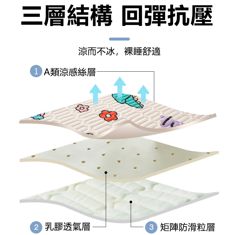 夏季乳膠涼席床包可機洗涼席防滑透氣