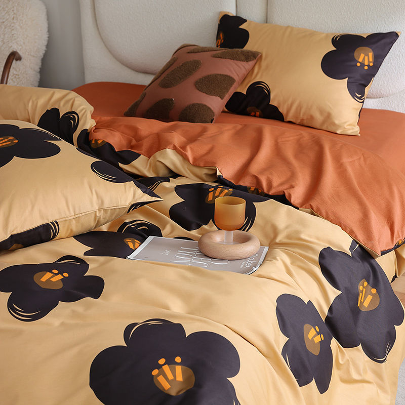 瑪奇朵 歐美式ins田園油畫文藝風純棉四件組