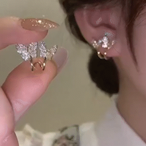 超仙蝴蝶鋯石滿鑽耳環
