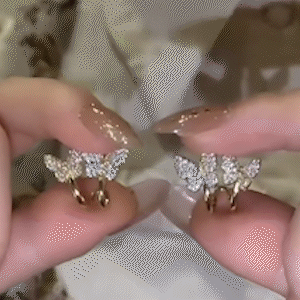 超仙蝴蝶鋯石滿鑽耳環