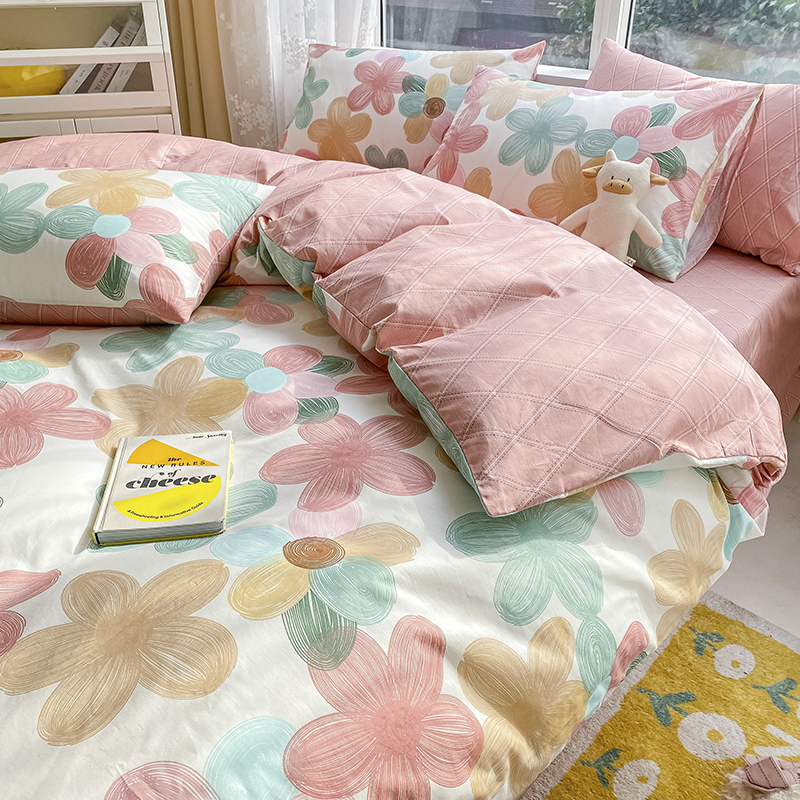 ins田園風居家全棉床上四件套純棉