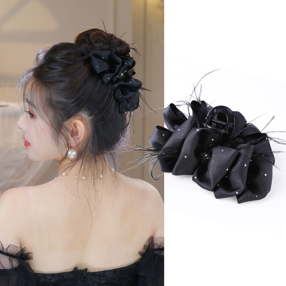 新款羽毛優雅氣質鯊魚夾