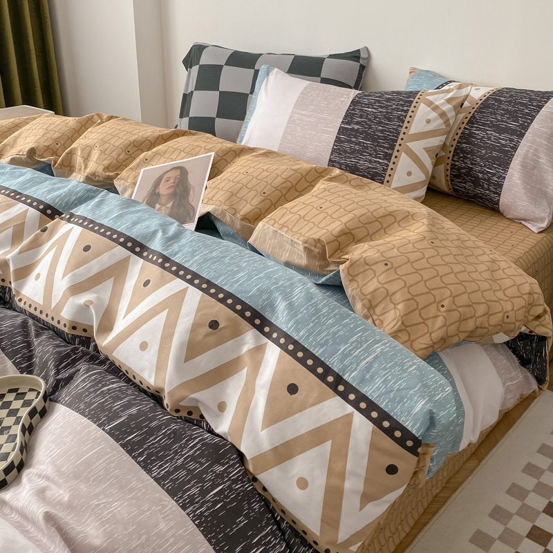 北歐ins風全棉四件組被套床包