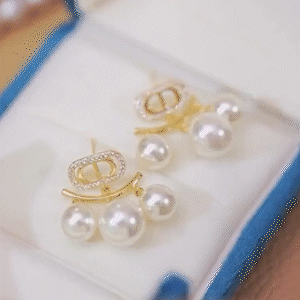 鑲鑽字母S925銀針耳環