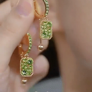 滿鑽方形水晶耳環（3色）