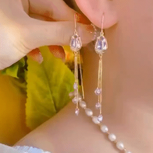 優雅紫色花朵耳環