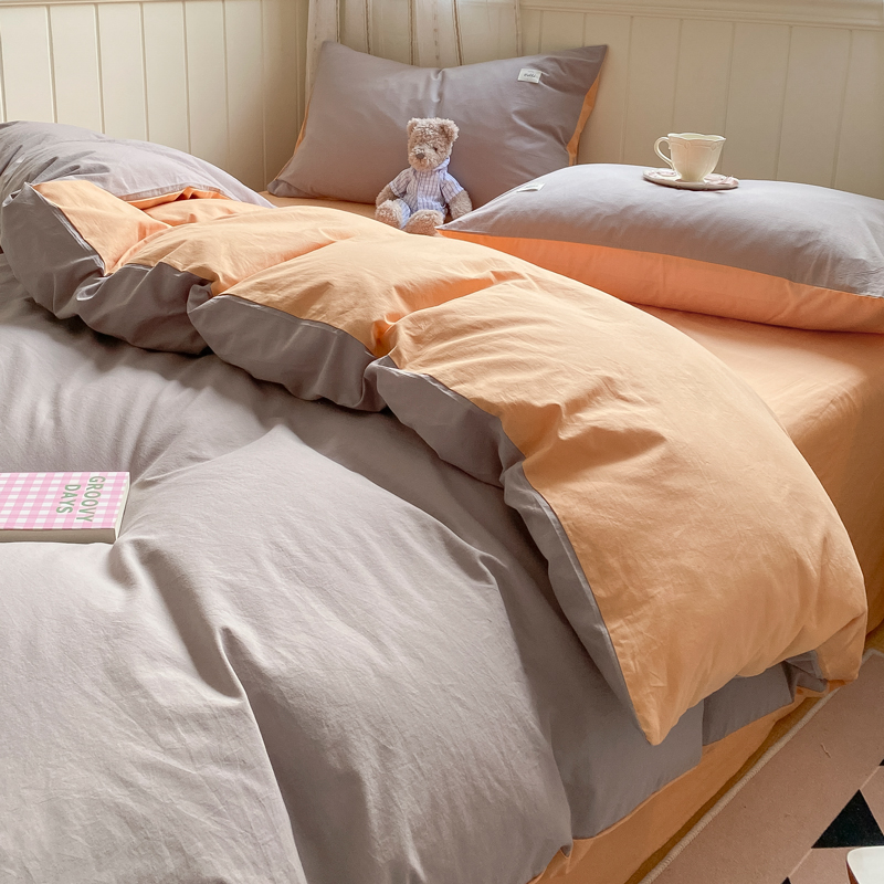 ins北歐風簡約純色床上四件組