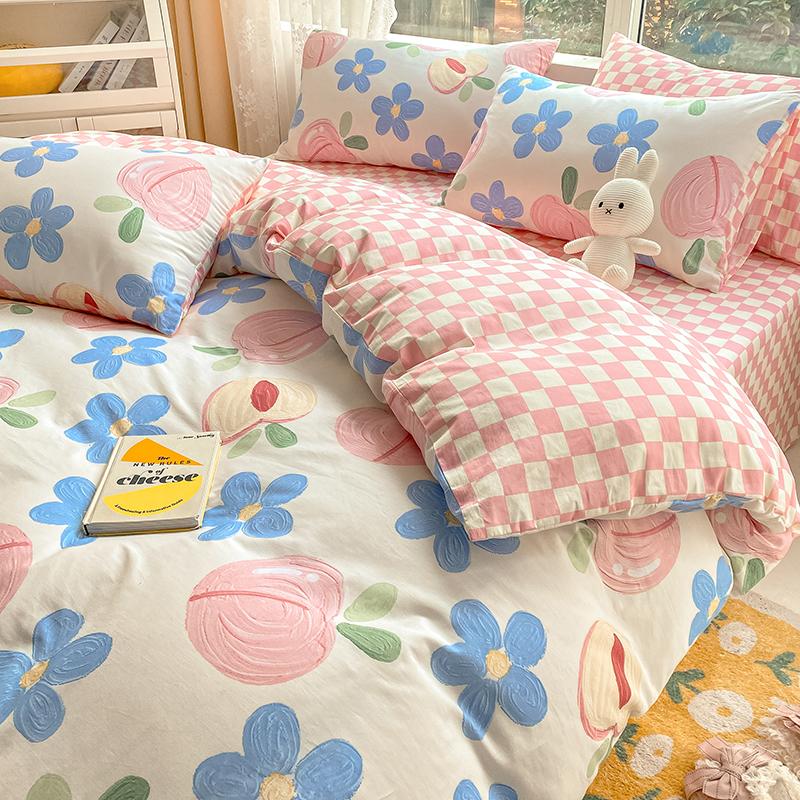 ins田園風居家全棉床上四件套純棉