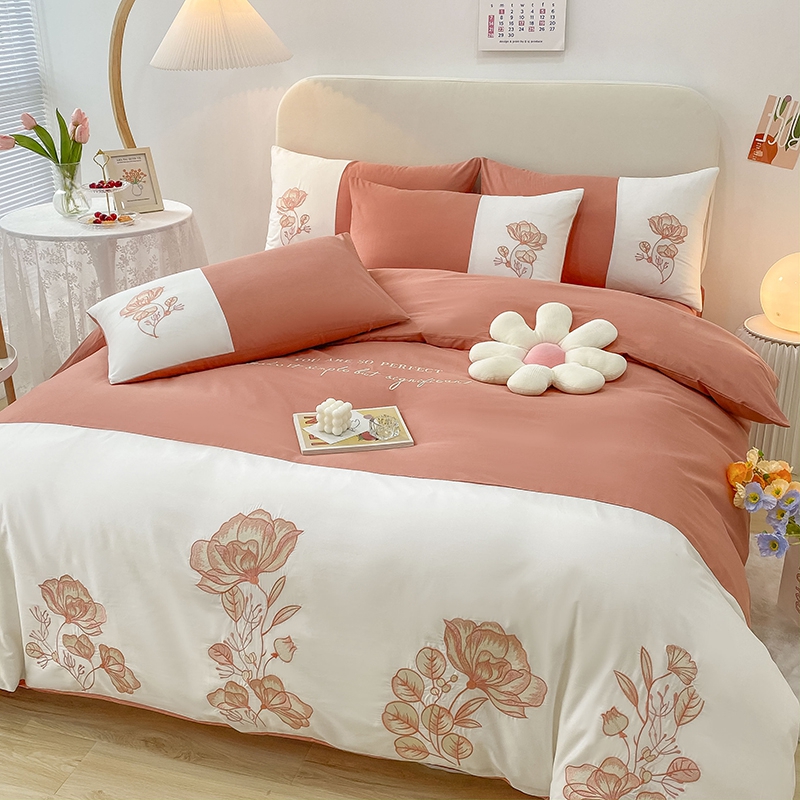 ins全棉四件套田園清新被套床上用品四季通用