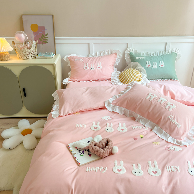 可愛兔兔的超療癒四季床品少女心四件組