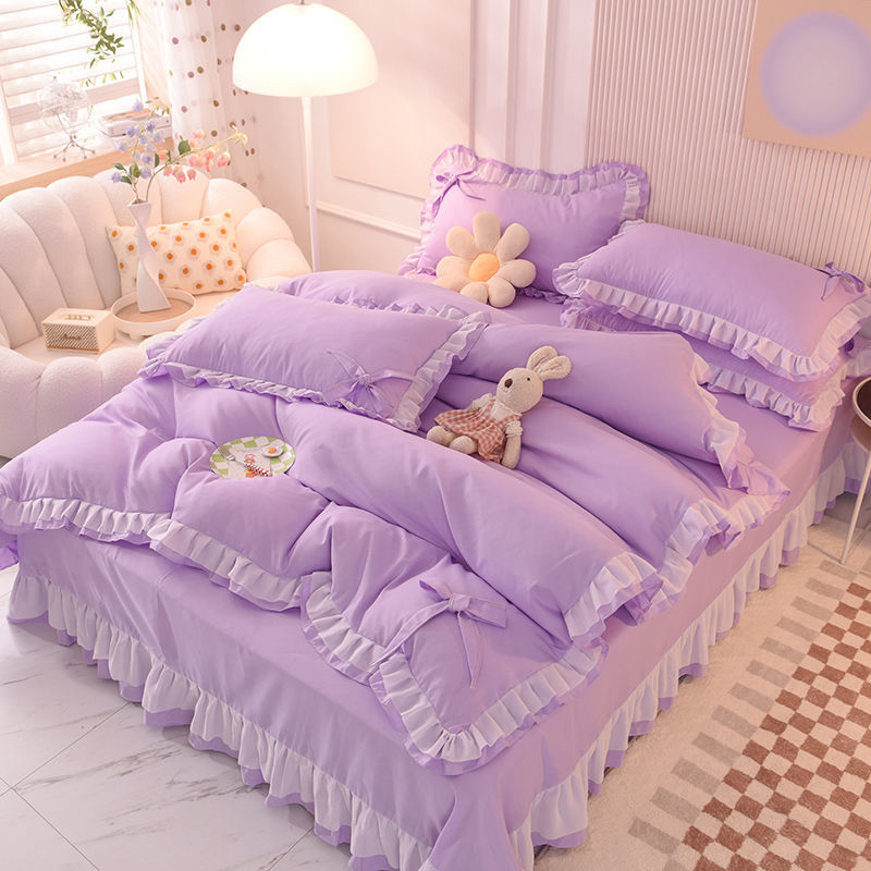 格調裝修 把藝術搬進臥室 馬卡龍蝴蝶花邊四件組床裙款