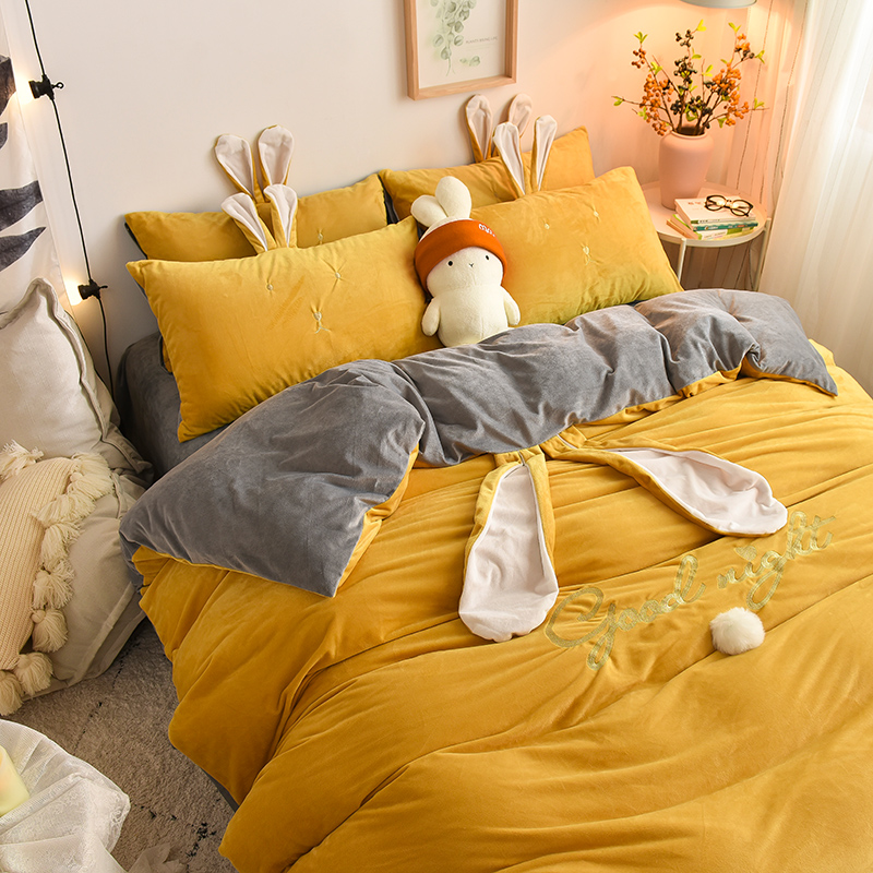 【100%牛奶絨】溫暖一整夜 四件組 床包*1+被套*1+枕套*2