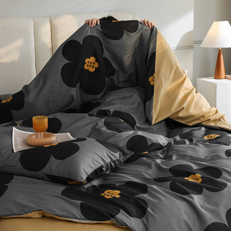 瑪奇朵 歐美式ins田園油畫文藝風純棉四件組