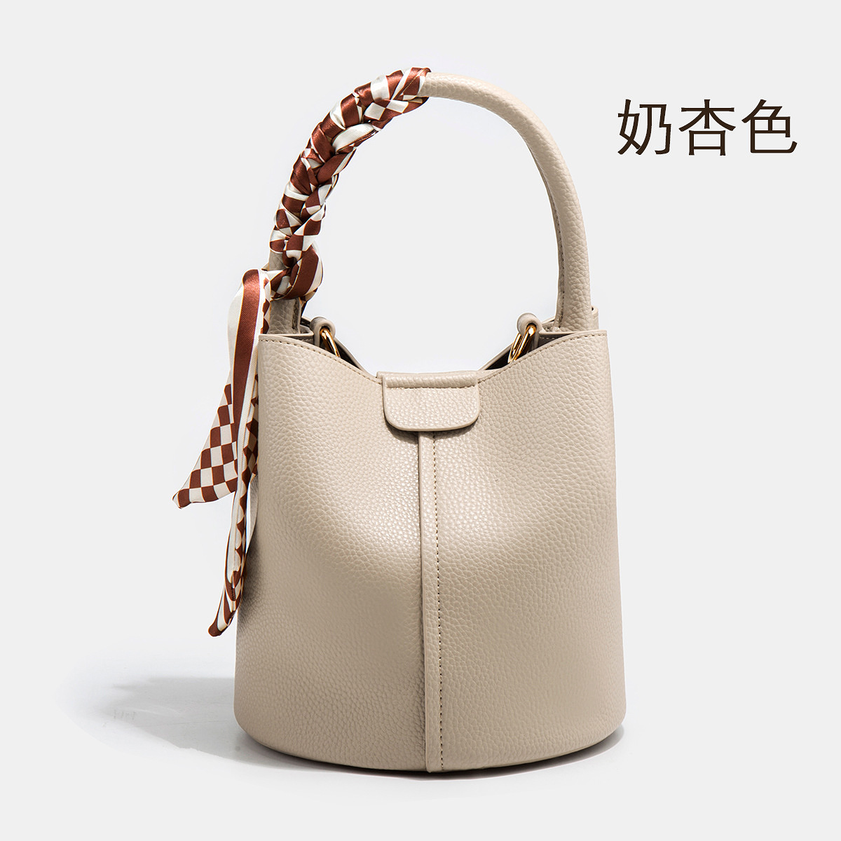 百搭斜肩絲巾 水桶包 子母手提包