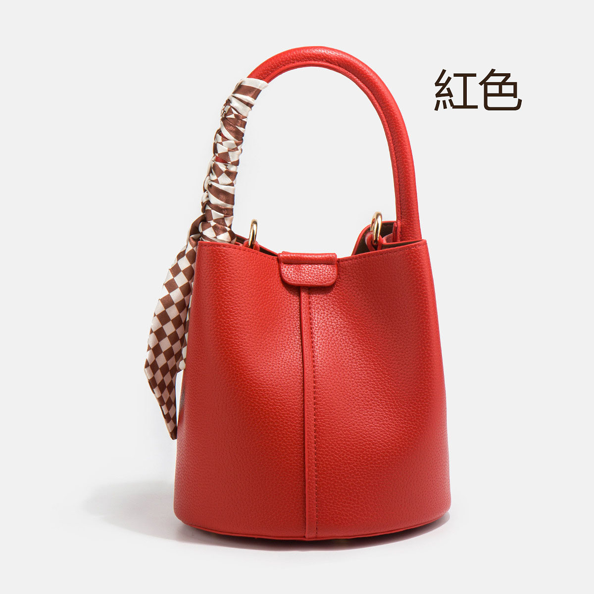 百搭斜肩絲巾 水桶包 子母手提包