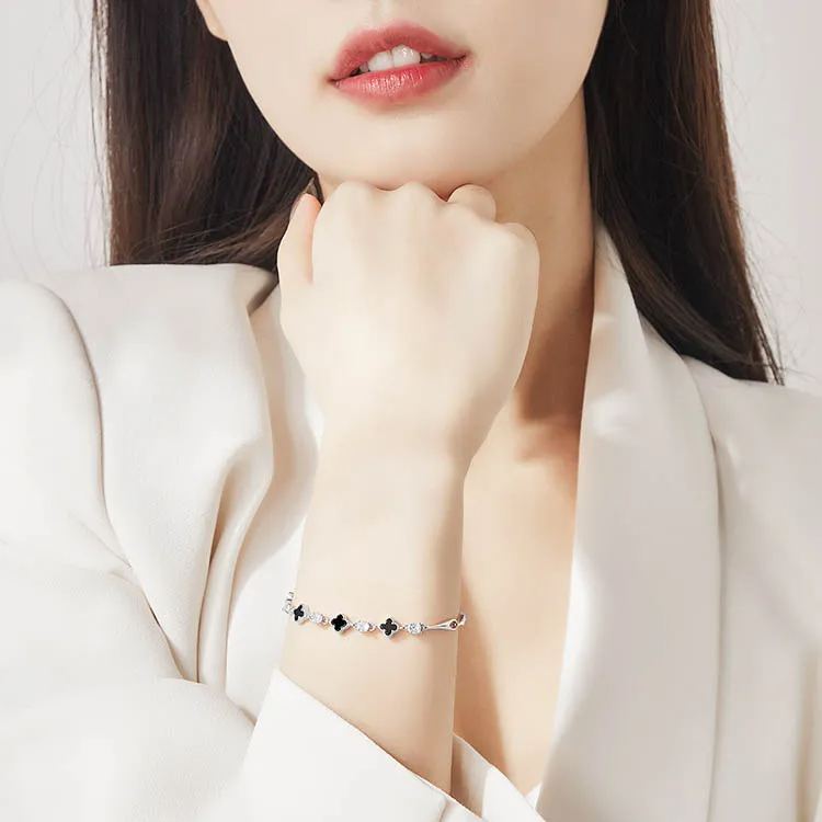 靈動四葉草手錬🍀【S999純銀/莫桑鑽】幸運相伴 相守一生❤四葉草·幸運加倍