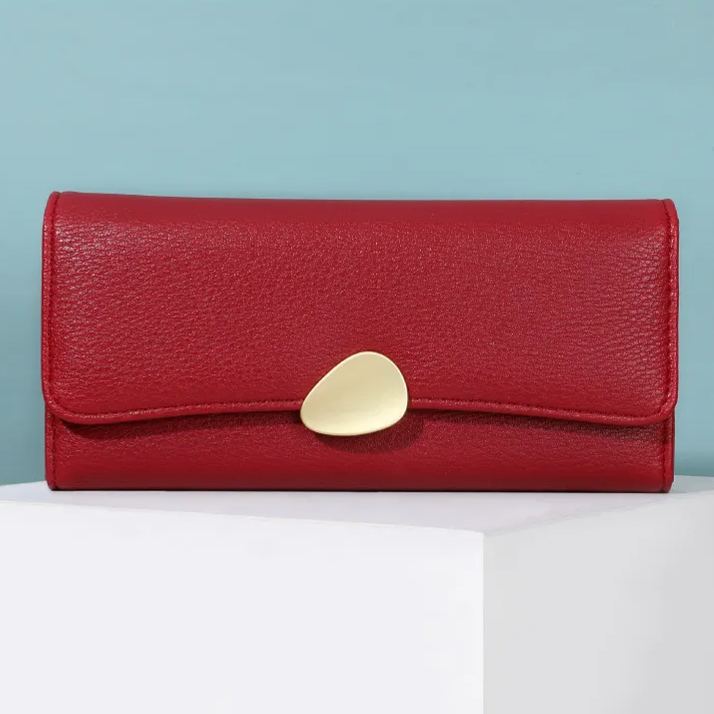 【沫緹甄選】純色真牛皮單肩包 大容量磁吸卡扣