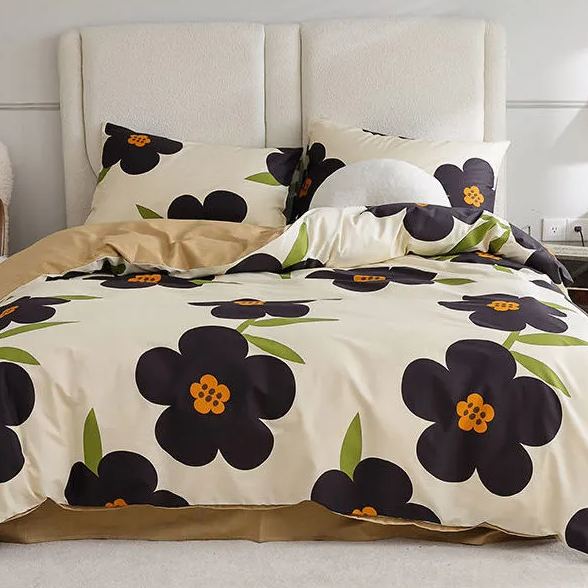 瑪奇朵 歐美式ins田園油畫文藝風純棉四件組