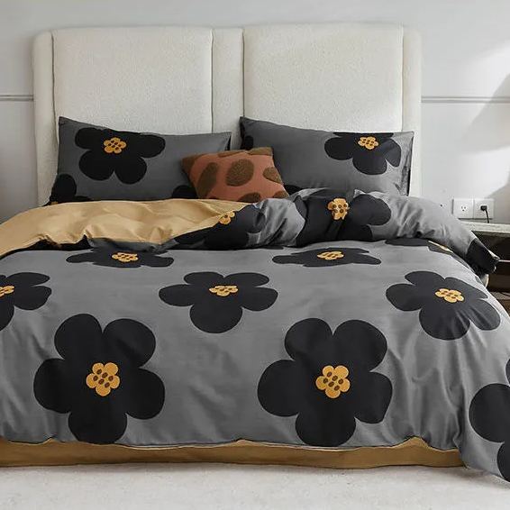 瑪奇朵 歐美式ins田園油畫文藝風純棉四件組