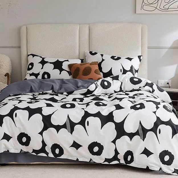 瑪奇朵 歐美式ins田園油畫文藝風純棉四件組