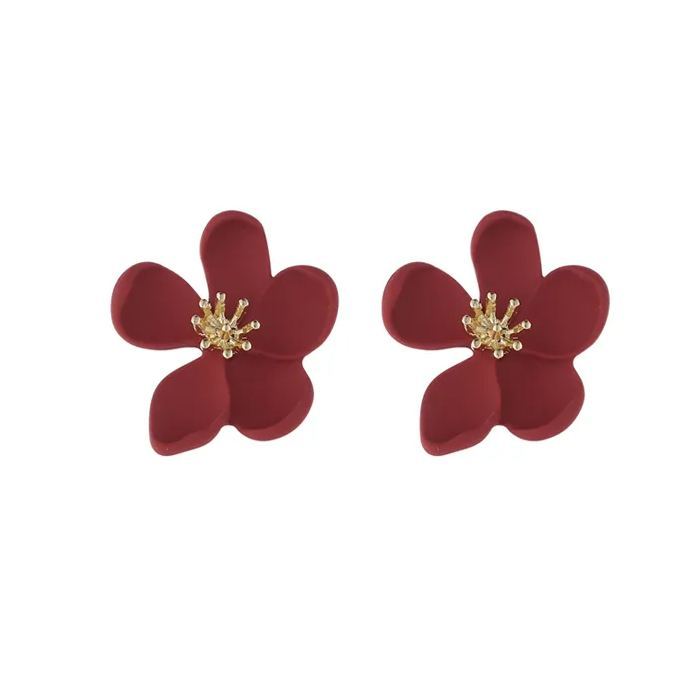浪漫復古港風花朵耳環