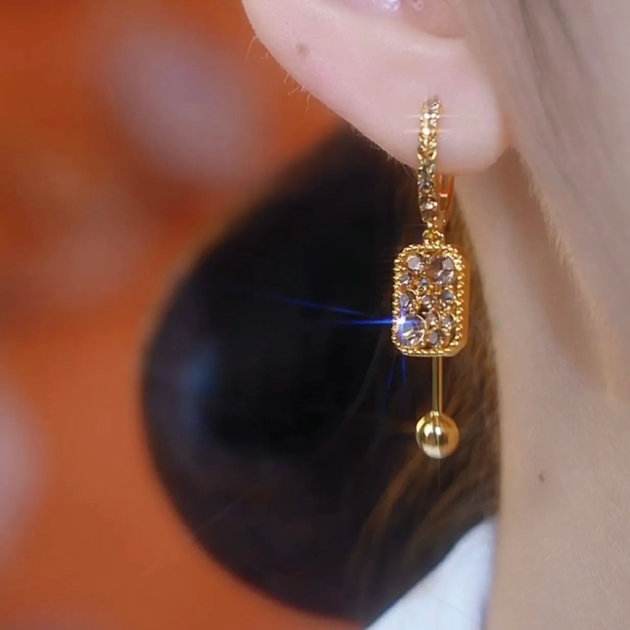 [Copy]時尚鑽球滿鑽耳扣耳環